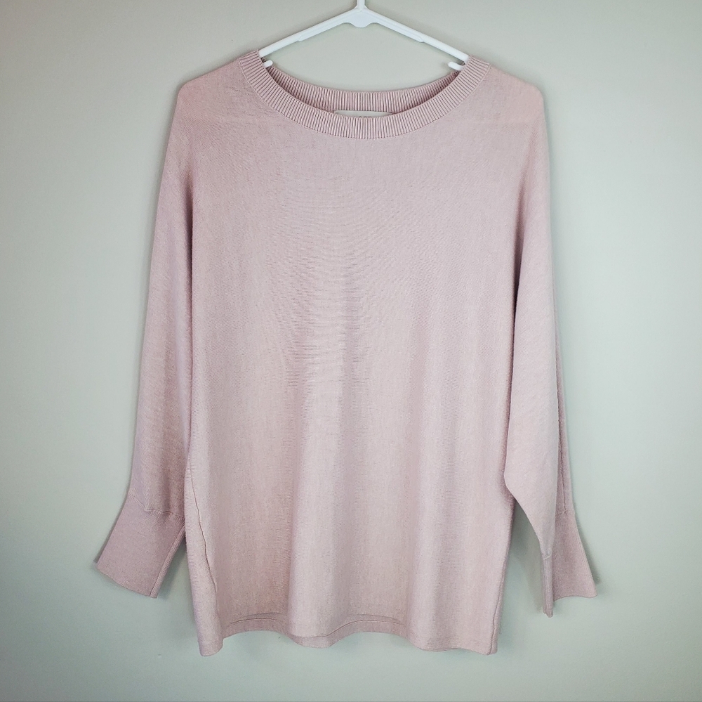 Loft Size M Pink Long Sleeve Lightweight Sweater